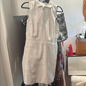 G/FORE grey and White Golf Dress with Collar
